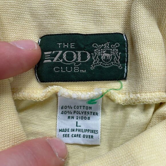 The Izod Club Vintage Turtle Neck Shirt Mens Large Yellow Long Sleeve Outdoor - Picture 5 of 10